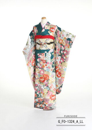 cutie 振袖専門店の振袖 /黒色/水色/キュート/蝶柄/ FO1423 | My振袖