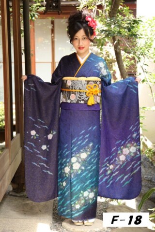 青系のシンプルな振袖_振袖_94523