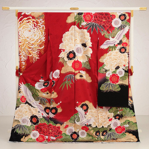 逸品　山本寛斎　KANSAI 振袖　赤　古典柄 f-00044-2.jpg