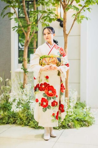 はるりん様専用✾m299＊美品 桜 菊 扇子 正絹 成人式 振袖4点セット