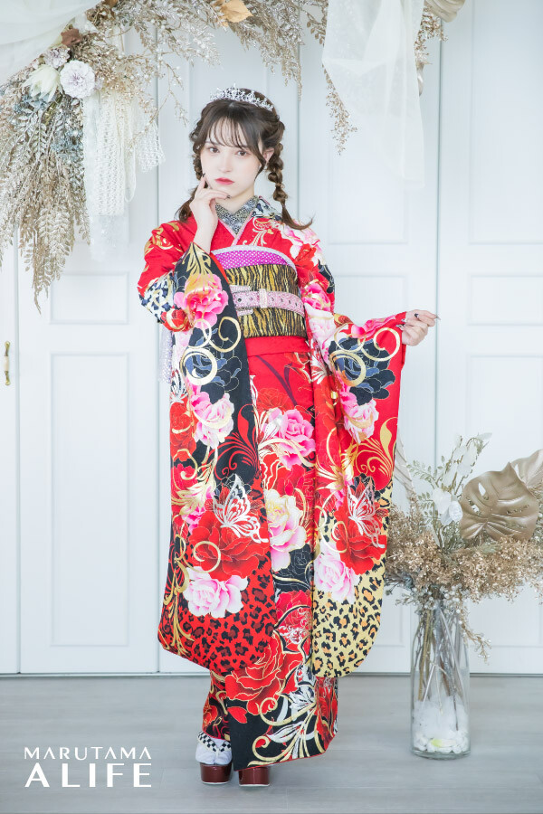 ゆ*マ様 華やか 赤色 振袖 花柄 A.LIFE 浜松店の振袖 /赤色/その他色/エレガント/花柄/ 3019 | My振袖