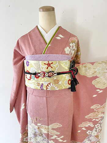 振袖１２ 二十歳振袖館Az 龍ケ崎店の振袖 /ピンク色/白色/古典/桜柄/ 振袖