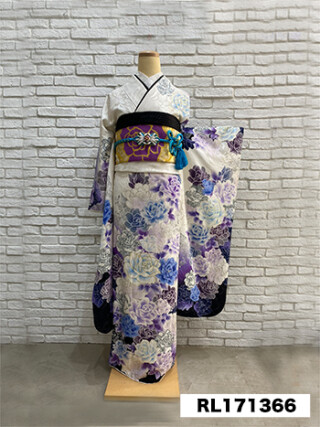 裄70.5 絶品 煌めきある薔薇にアゲハ蝶 振袖 正絹 U-4055 裄70.5 絶品 煌めきある薔薇にアゲハ蝶 振袖 正絹 U-4055 レディース