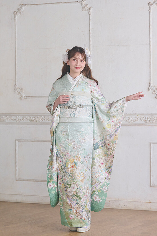 橋本絞店の振袖 /緑色/古典/その他/ MiMi Furisode Collection－214