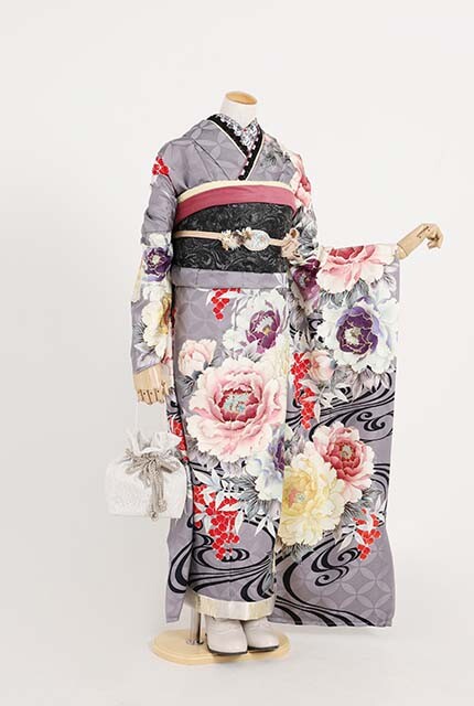 個性派グレー×花柄