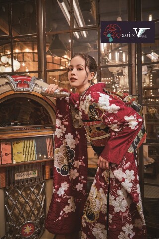 aoi Vサンク_振袖_53334 | きものりんか 振袖館 いずみさの本店