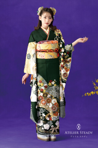 振袖 正絹 洋柄 アトリエサブ 振袖 正絹 洋柄 アトリエサブ