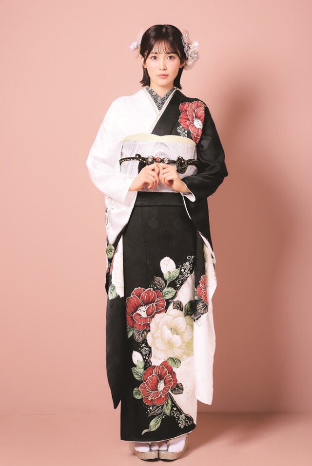 振袖のたつみやーフォトスタジオ Little Bearの振袖 /黒色/白色