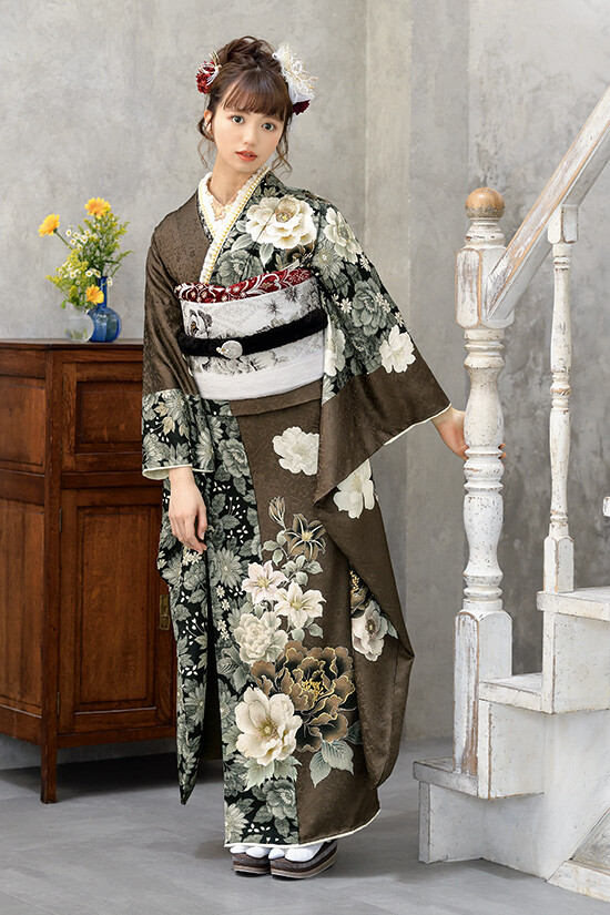 振袖のたつみやーフォトスタジオ Little Bearの振袖 /茶色/エレガント