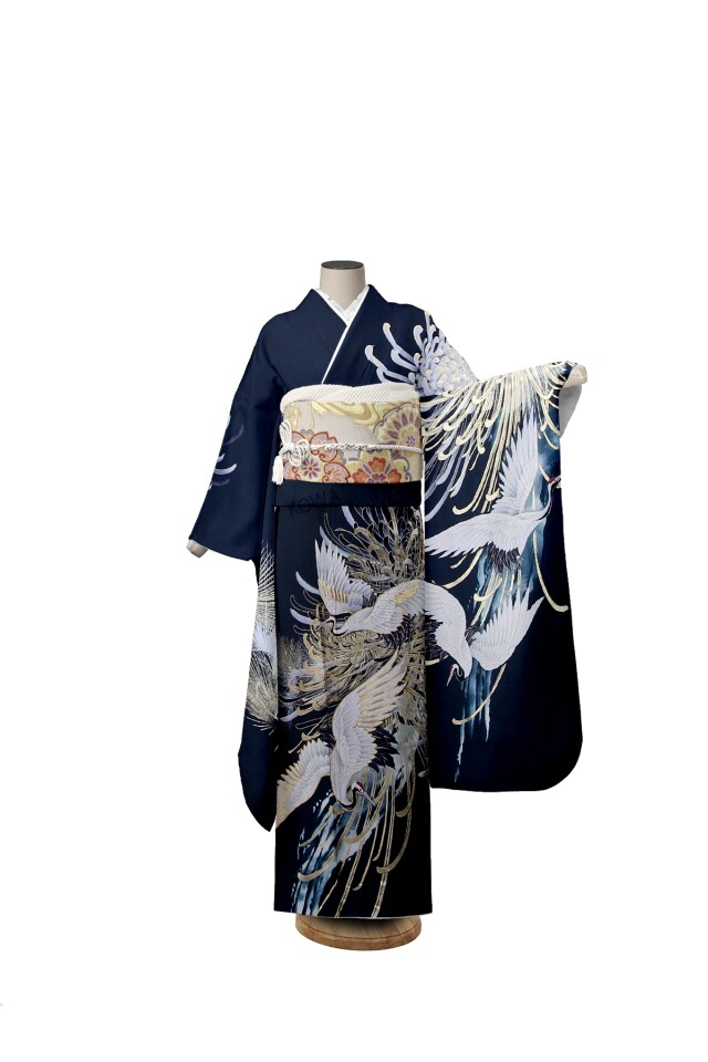 PHOTO STUDIO KOWAの振袖 /紺色/白色/古典/鶴柄/ 708 | My振袖