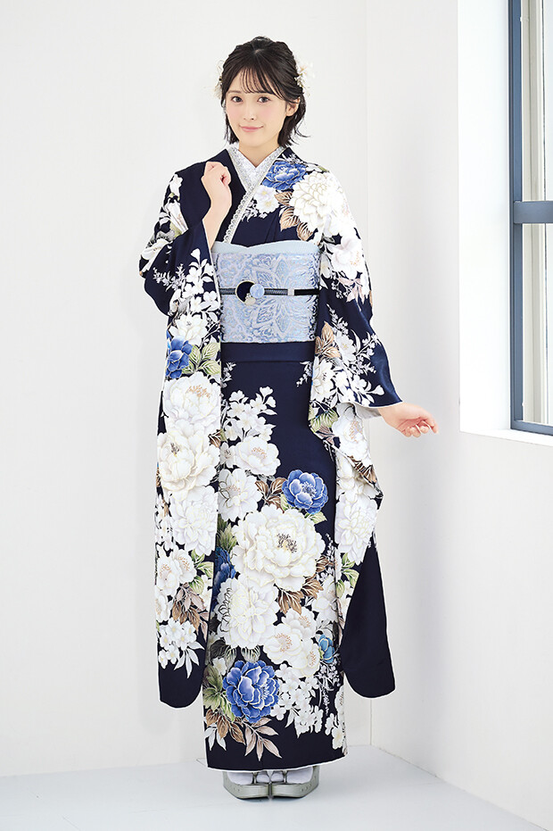 きものと帯 ふく屋／フォトスタジオ凛の振袖 /紺色/水色/エレガント