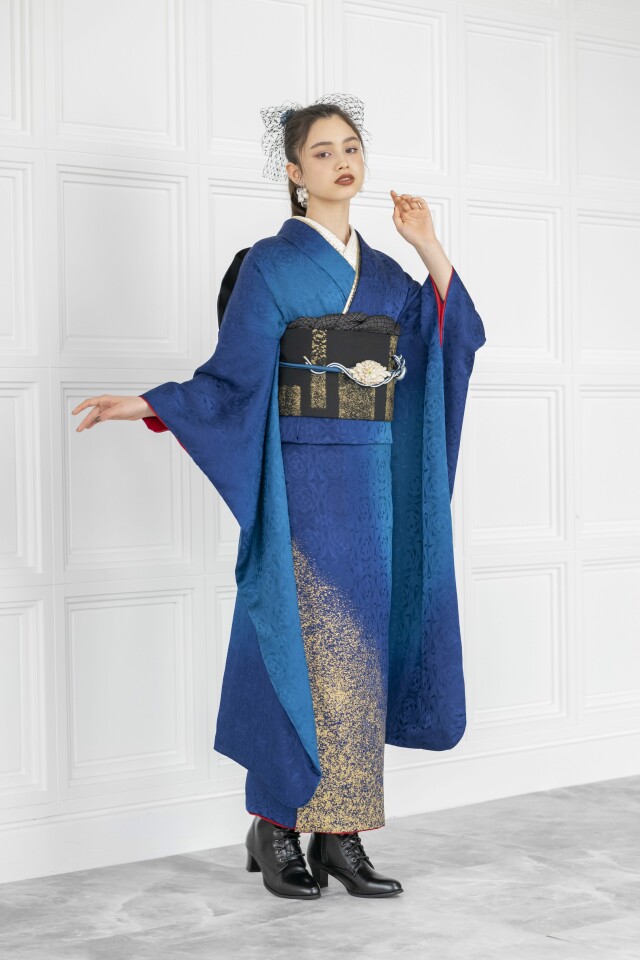 フォトスタジオアミの振袖 /青色/水色/クール/その他/ 仕立て済み