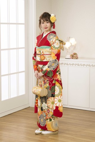 赤色に大柄模様がオシャレ！！_振袖_53213