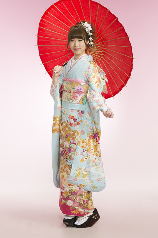 水色がとても爽やかな振袖_振袖_53617 | スタジオキノシタ