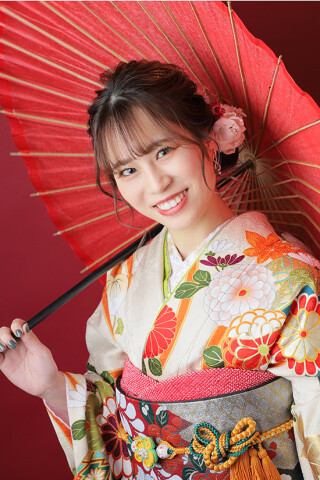 ひいなのベージュのお振袖_振袖_68158