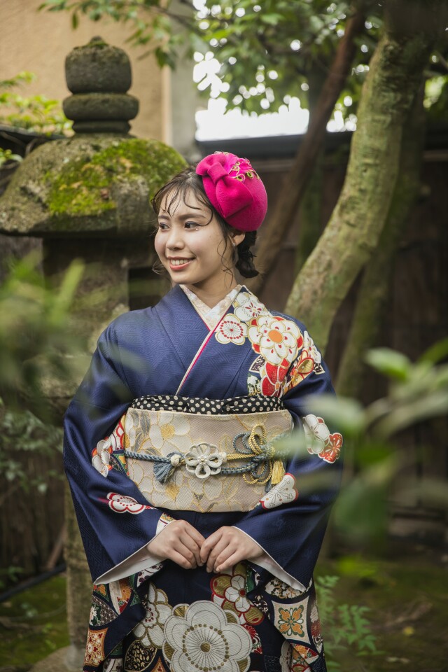 keyaki振袖フォトスタジオの振袖 /紺色/その他色/エレガント/梅柄/ 041