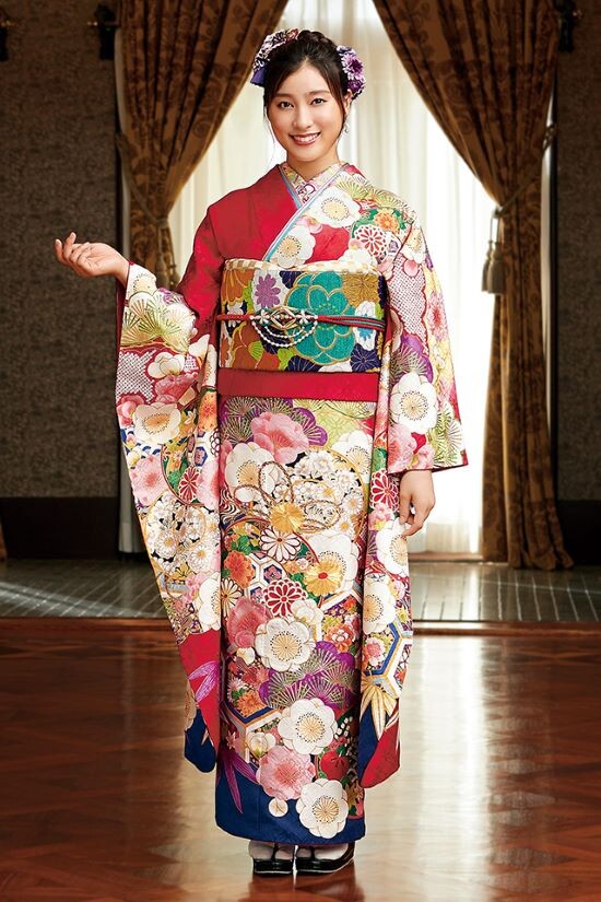 ジョイフル恵利 ピエリ守山店の振袖 /ピンク色/紺色/キュート/梅柄/ E