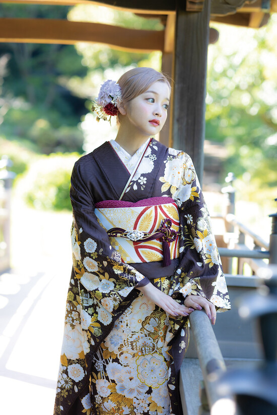 Photo Studio Oneの振袖 /紫色/白色/古典/花柄/ FL-A202 | My振袖
