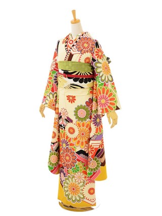 JAPANSTYLEクリーム色古典柄_振袖_54935