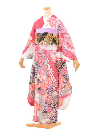夏振袖 紅色古典花_振袖_54938