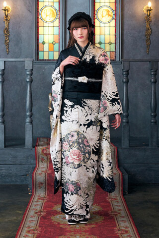 株)高島屋呉服店の振袖 /青色/紺色/古典/梅柄/ 振袖 | My振袖