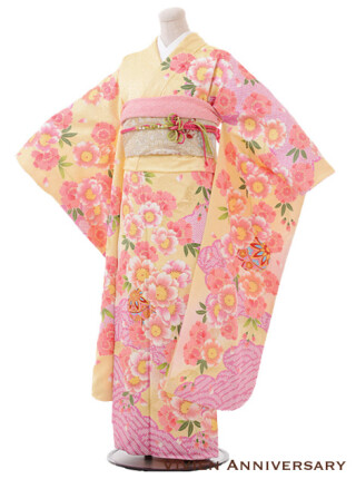 正絹　クリーム地枝垂れ桜_振袖_56638