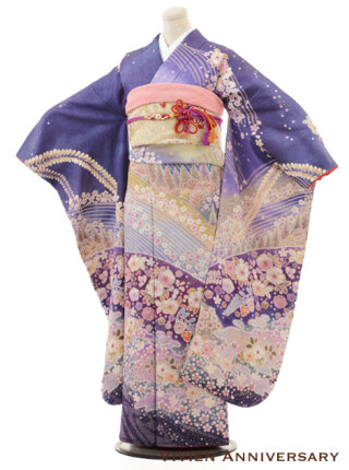 正絹　夢ロマン紫辻が花_振袖_56643