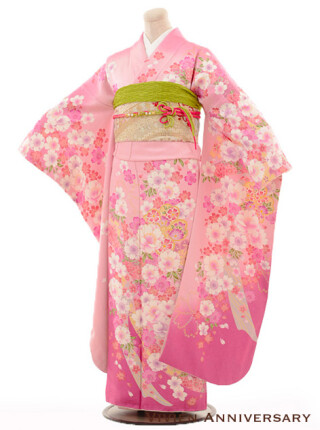 正絹　淡ピンク桜熨斗_振袖_56690