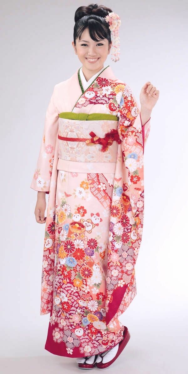 着物処桃（KIMONO MOMO）の振袖 /ピンク色/古典/橘柄/ レンタル振袖