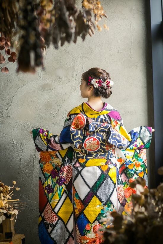 (あ884)アンティーク振袖㊗️本絞り 唇のような大きな松 金駒刺繍 ②点セット あ884)アンティーク振袖㊗️本絞り 唇のような大きな松 金駒刺繍