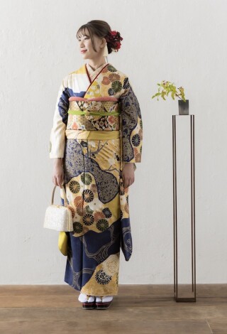 金地色の古典柄Furisode_振袖_65309