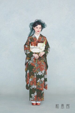 和風館　モスグリーン地色新作Furisode_振袖_75463