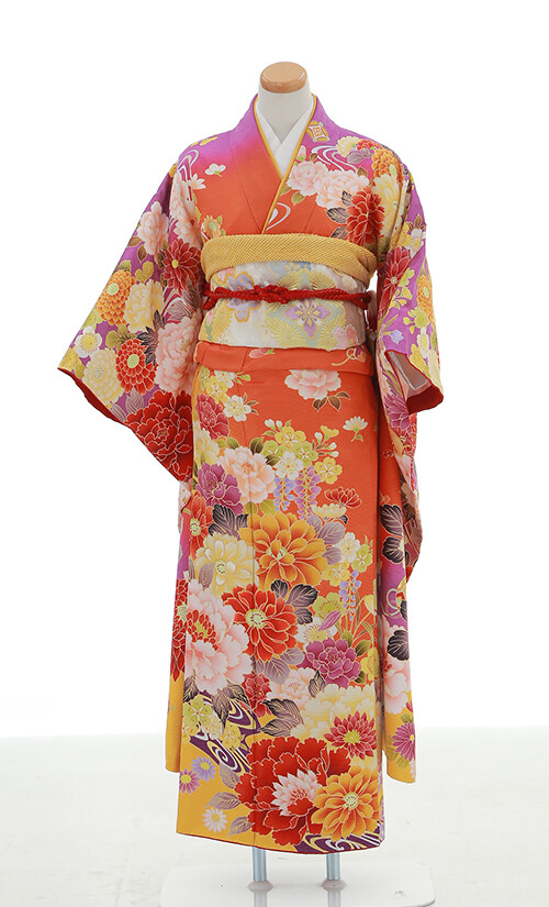 レンタル 2月 11月 フルセット 状態 A 振袖 花柄 成人式 オレンジ系 ピンク Mサイズ 良品 レンタル 2月 11月 フルセット 状態 A 振袖 花柄 成人式 オレンジ系 ピンク Mサイズ 良品