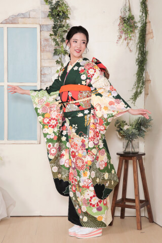 モスグリーン古典花尽くし_振袖_63073