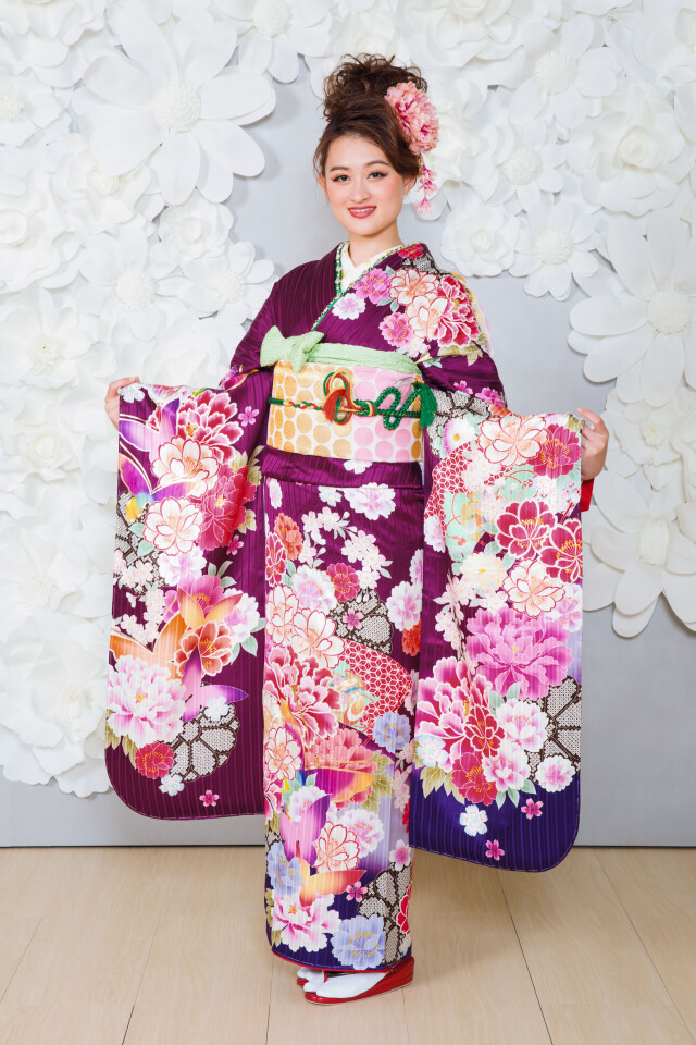 流行のアイテム Aー37 振袖 御所 梅花