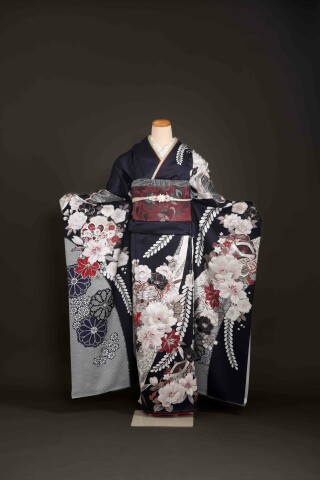 濃紺　花尽くし_振袖_100691