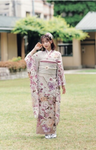 岩田呉服店 香里園店の振袖 /ピンク色/紫色/キュート/桜柄/ 振袖 | My振袖
