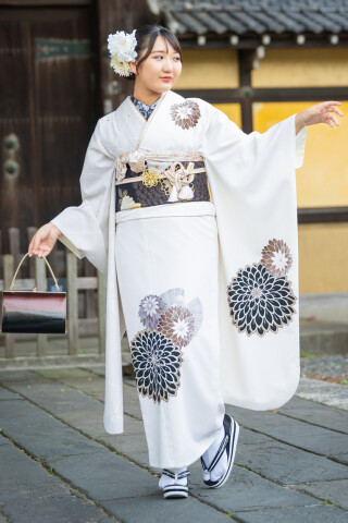 成人式 長襦袢 振り袖 ホワイト NISHIORI 振袖用 長襦袢 白色 大振袖タイプ ホワイト 半衿付
