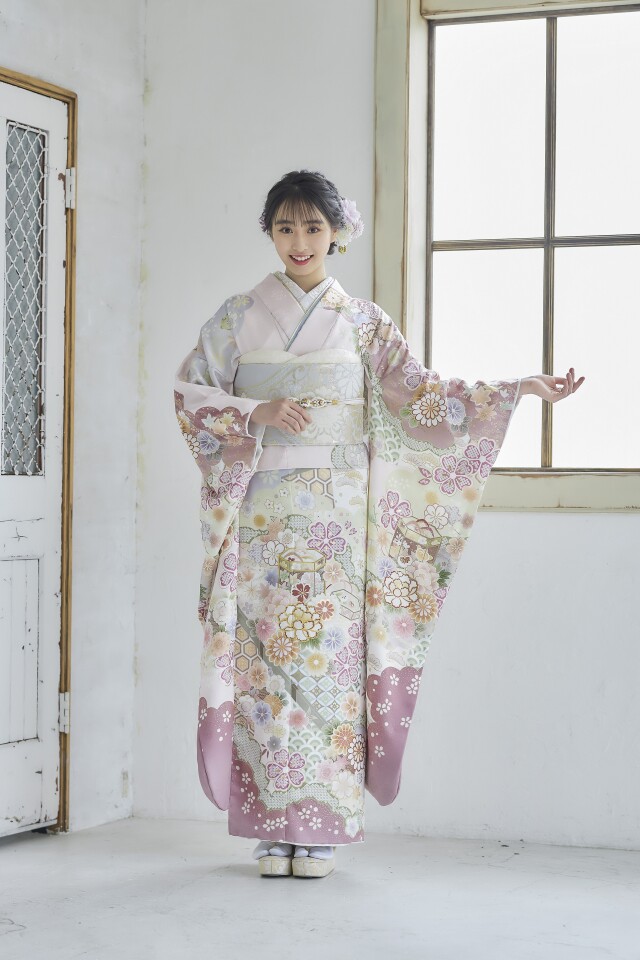 いわきや横浜本店の振袖 /ピンク色/古典/花柄/ LM506 | My振袖