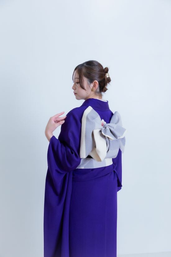 キモノコアラの振袖 /紫色/紺色/レトロ/梅柄/ KOALA FURISODE | My振袖