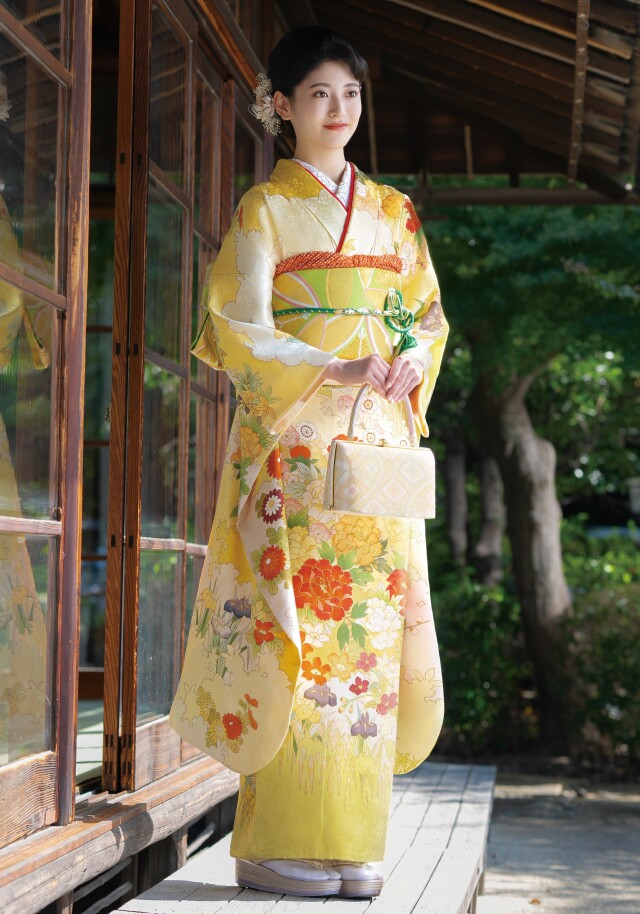 恵比寿 ALʼAISE アレーズ の成人式の振袖 /黄色/古典/その他