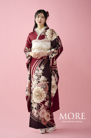 葛西屋呉服店の振袖 /赤色/黒色/古典/牡丹柄/ 新作振袖 46A120 友禅