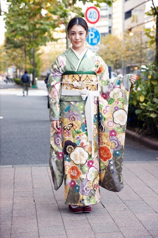 ふりそで のむら She's a Rainbowの振袖 /緑色/その他色/キュート/花柄