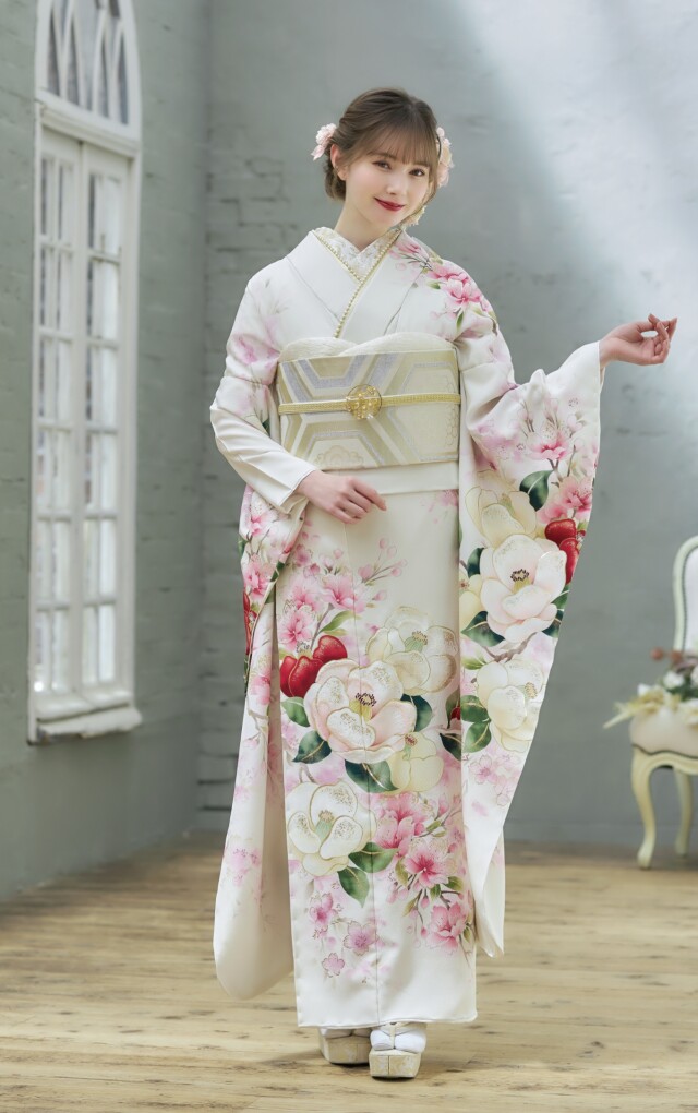 ふりそで彩華-Saika- 伊勢崎店の振袖 /白色/ピンク色/キュート/花柄