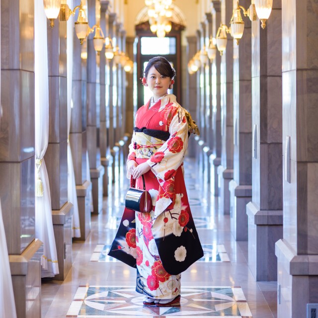 ティアラブティック 太田店の振袖 /赤色/白色/レトロ/梅柄/ 566 | My振袖