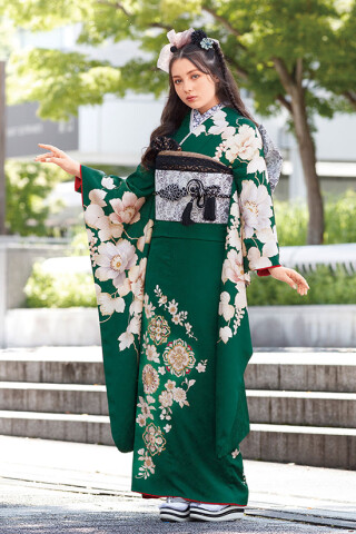 岡野絹物店の振袖 /ベージュ色/古典/花柄/ 振袖 | My振袖