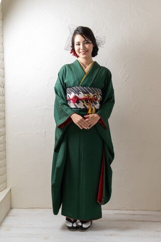 深翠無地_振袖_98234 | フォトスタジオkokoroiki