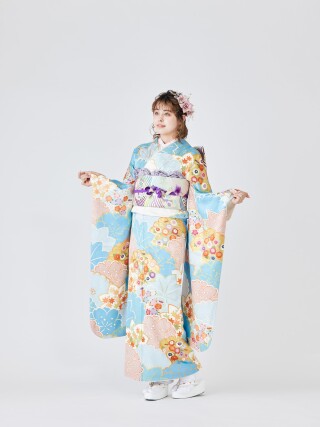 白地花型取りに小菊小桜　613617_振袖_100480