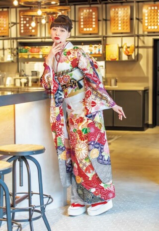 みかん　振袖単品 カラー 黄・橙 - 橋本屋 和遊館