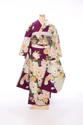 艶のある紫に華やかな柄の着物_振袖_87452